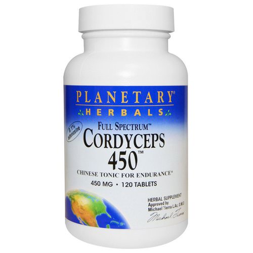 Planetary Herbals, Cordyceps 450, Full Spectrum, 450 mg, 120 Tablets Review
