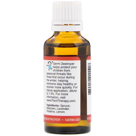 Blandningar, Eteriska Oljor, Aromaterapi, Bad: Plant Therapy, KidSafe, 100% Pure Essential Oils, Germ Destroyer, 1 fl oz (30 ml)