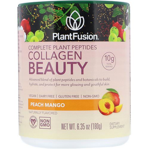 PlantFusion, Complete Plant Peptides, Collagen Beauty, Peach Mango, 6.35 oz (180 g) Review
