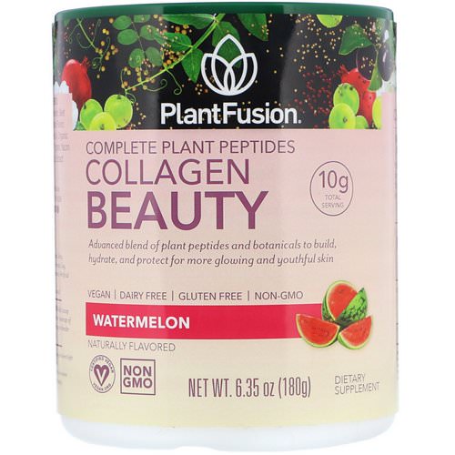 PlantFusion, Complete Plant Peptides, Collagen Beauty, Watermelon, 6.35 oz (180 g) Review