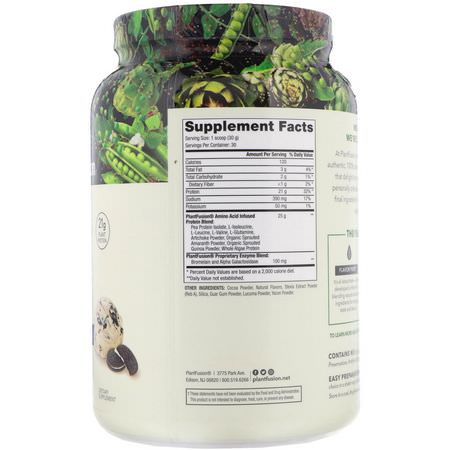 Växtbaserat, Växtbaserat Protein, Idrottsnäring: PlantFusion, Complete Protein, Cookies and Cream, 2 lb (900 g)