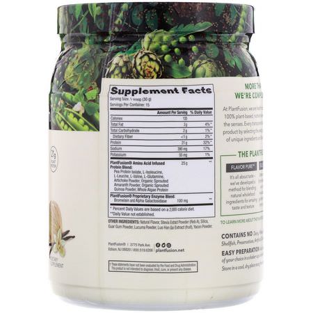 Växtbaserat, Växtbaserat Protein, Idrottsnäring: PlantFusion, Complete Protein, Creamy Vanilla Bean, 15.87 oz (450 g)