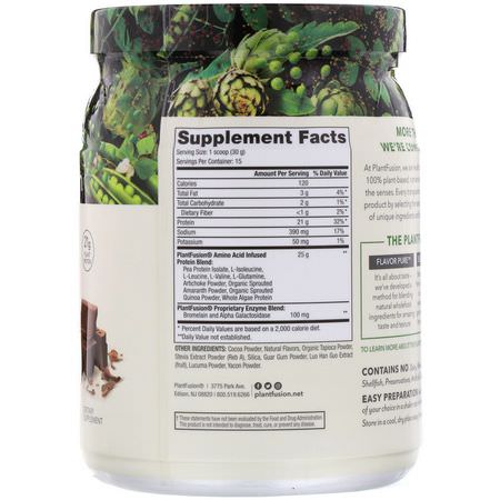 Växtbaserat, Växtbaserat Protein, Sportnäring: PlantFusion, Complete Protein, Rich Chocolate, 1 lb (450 g)