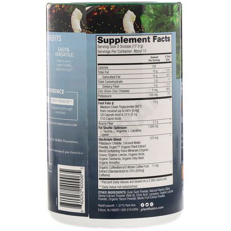 Kost, Vikt, Kosttillskott: PlantFusion, Fast Fats Refresher, Keto Energy, Peach Mango, 9.17 oz (260 g)