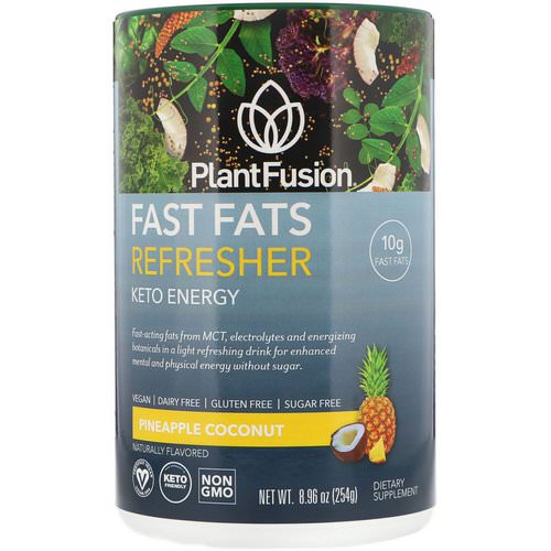 PlantFusion, Fast Fats Refresher, Keto Energy, Pineapple Coconut, 8.96 oz (254 g) Review