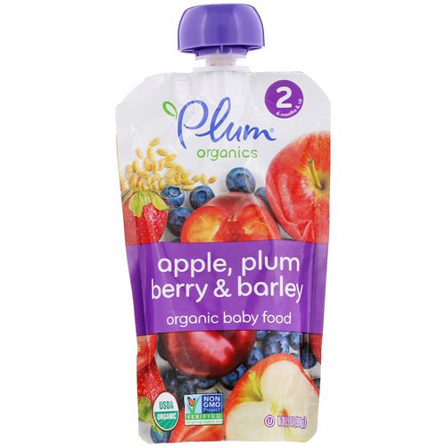 Plum Organics, Organic Baby Food, Stage 2, Apple, Plum Berry & Barley, 3.5 oz (99 g) Review
