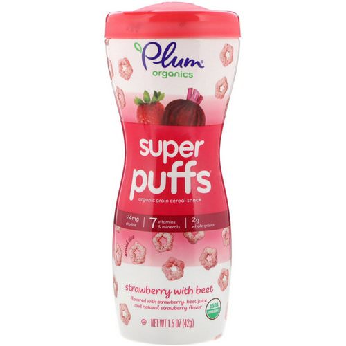 Plum Organics, Super Puffs, Organic Grain Cereal Snack, Strawberry with Beet, 1.5 oz (42 g) Review