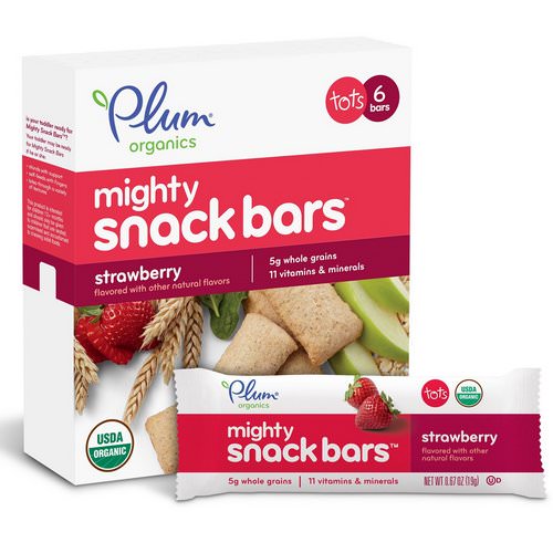Plum Organics, Tots, Mighty Snack Bars, Strawberry, 6 Bars, 0.67 oz (19 g) Each Review