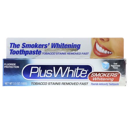Whitening, Tandpasta, Oral Care, Bad: Plus White, The Smokers' Whitening Toothpaste, Cool Peppermint Flavor, 3.5 oz (100 g)