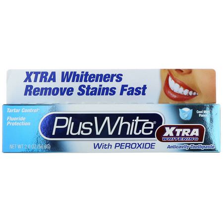 Whitening, Tandpasta, Oral Care, Bad: Plus White, Xtra Whitening with Peroxide, Clean Mint Flavor, 2.0 oz (56.6 g)
