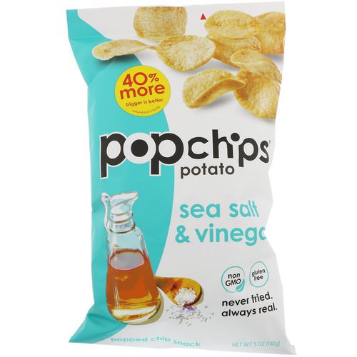 Popchips, Potato Chips, Sea Salt & Vinegar, 5 oz (142 g) Review