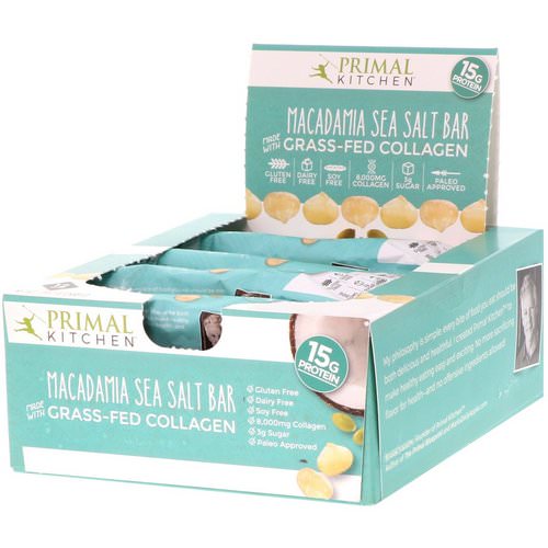 Primal Kitchen, Grass-Fed Collagen Bar, Macadamia Sea Salt, 12 Bars, 20.7 oz (588 g) Review