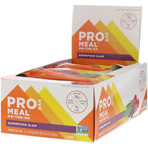ProBar, Pro Bar, Meal, Superfood Slam, 12 Bars, 3 oz (85 g) Each Review