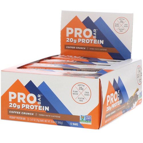 ProBar, Protein Bar, Coffee Crunch, 12 Bars, 2.47 oz (70 g) Each Review