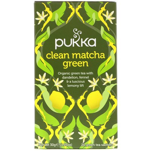 Pukka Herbs, Clean Matcha Green, 20 Green Tea Sachets, 0.05 oz (1.5 g) Each Review