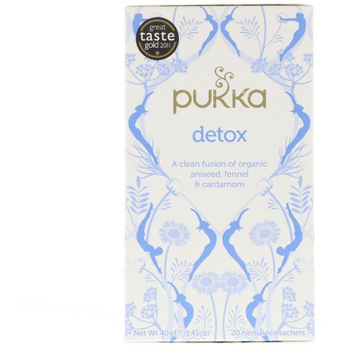 Pukka Herbs, Detox, Organic Aniseed, Fennel & Cardamom Tea, Caffeine Free, 20 Herbal Tea Sachets, 1.41 oz (40 g) Review