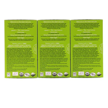 Matcha Te: Pukka Herbs, Lean Matcha Green, 3 Pack, 20 Herbal Tea Sachets Each
