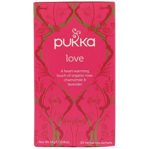 Pukka Herbs, Love, Organic Rose, Chamomile & Lavender Tea, Caffeine Free, 20 Tea Sachets, 0.8 oz (24 g) Review