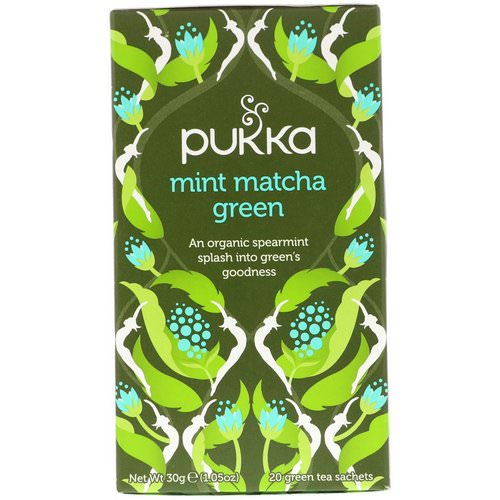 Pukka Herbs, Mint Matcha Green Tea, 20 Green Tea Sachets, 1.05 oz (30 g) Review