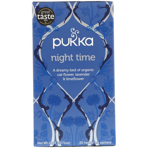 Pukka Herbs, Night Time Tea, Caffeine Free, 20 Herbal Tea Sachets, 0.71 oz (20 g) Review