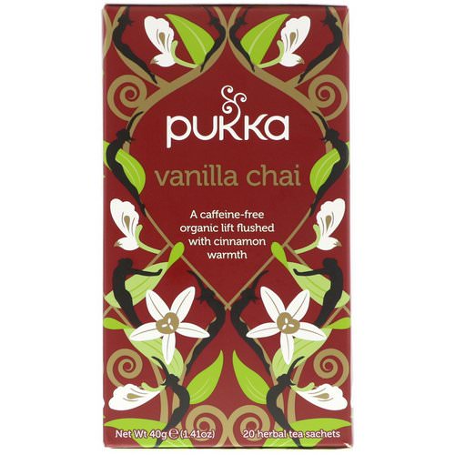 Pukka Herbs, Vanilla Chai, Caffeine Free, 20 Tea Sachets, 1.41 oz (40 g) Review