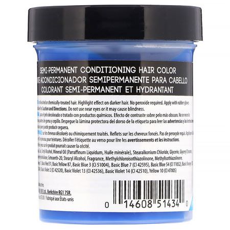Hårfärg, Hår: Punky Colour, Semi-Permanent Conditioning Hair Color, Lagoon Blue, 3.5 fl oz (100 ml)