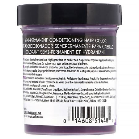 Hårfärg, Hår: Punky Colour, Semi-Permanent Conditioning Hair Color, Purple, 3.5 fl oz (100 ml)