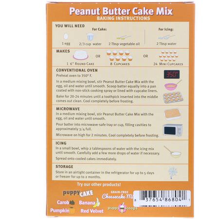 Husdjur Behandlar, Husdjur: Puppy Cake, Wheat-Free Cake Mix, For Dogs, Peanut Butter Flavored, 9 oz (255 g)