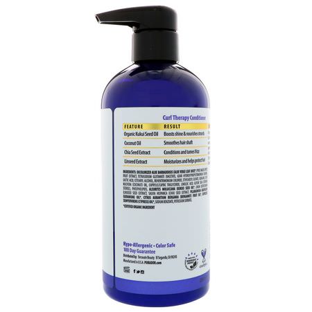 Balsam, Hårvård, Bad: Pura D'or, Curl Therapy Conditioner, 16 fl oz (473 ml)