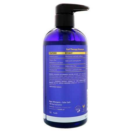 Schampo, Hårvård, Bad: Pura D'or, Curl Therapy Shampoo, 16 fl oz (473 ml)