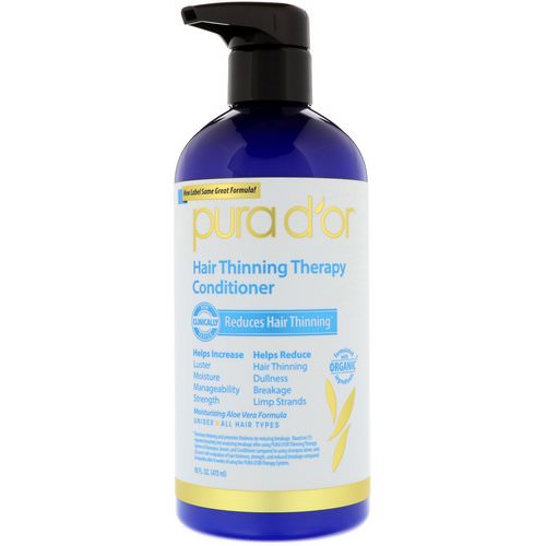 Pura D'or, Hair Thinning Therapy Conditioner, 16 fl oz (473 ml) Review