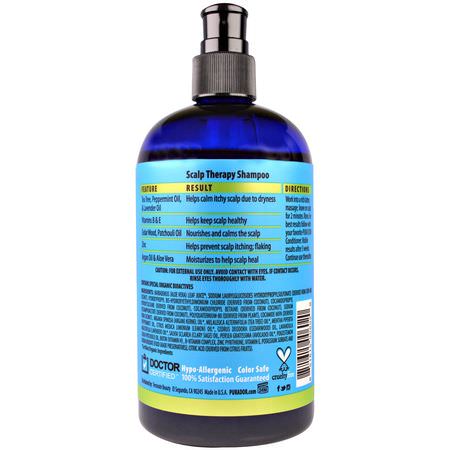 Hårbottenvård, Hår, Schampo, Hårvård: Pura D'or, Scalp Therapy Shampoo, 16 fl oz (473 ml)