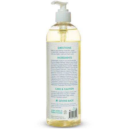 Shower Gel, Baby Body Wash, Hår, Hud: Puracy, Natural Body Wash, Citrus & Sea Salt, 16 fl oz (473 ml)