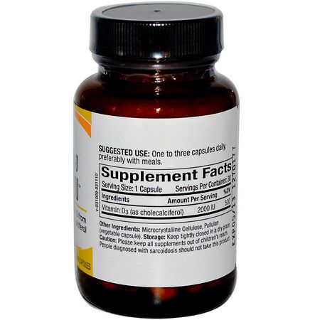 D3 Cholecalciferol, D-Vitamin, Vitaminer, Kosttillskott: Pure Essence, Vitamin-D, 2000 IU, 30 Veggie Caps