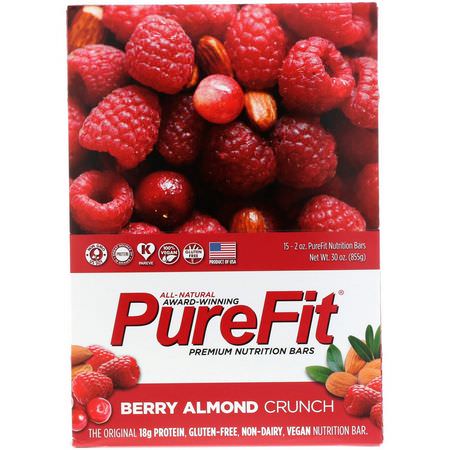 Näringsstänger: PureFit Bars, Premium Nutrition Bars, Berry Almond Crunch, 15 Bars, 2 oz (57 g) Each