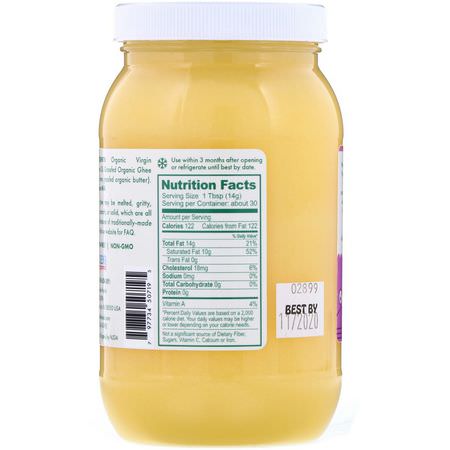 Ghee, Vinegars, Oljor: Pure Indian Foods, Organic & Virgin PrimalFat Coconut Ghee, 15 oz (425 g)