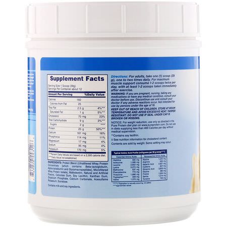 Vassleprotein, Idrottsnäring: Pure Protein, 100% Whey Protein, Vanilla Cream, 1 lb (453 g)