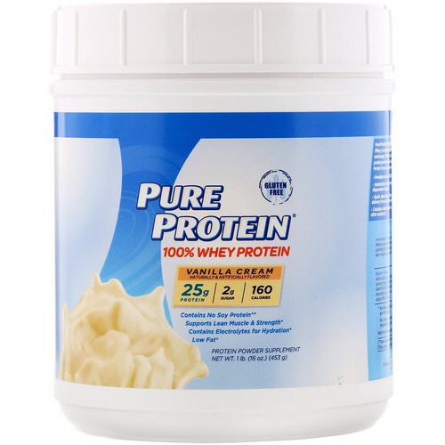 Pure Protein, 100% Whey Protein, Vanilla Cream, 1 lb (453 g) Review