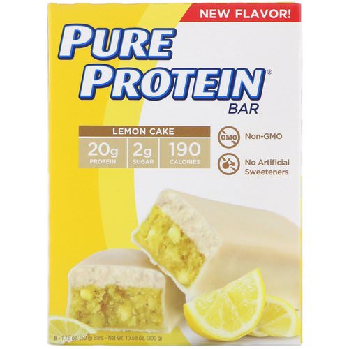 Pure Protein, Lemon Cake Bar, 6 Bars, 1.76 oz (50 g) Each Review