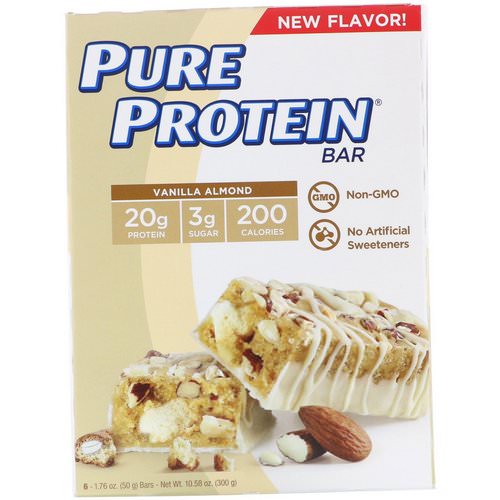 Pure Protein, Vanilla Almond Bar, 6 Bars, 1.76 oz (50 g) Each Review