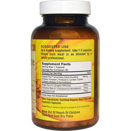 Digestive Enzymer, Digestion, Supplements: Pure Vegan, Digestive Enzyme Complex, 90 Veggie Caps