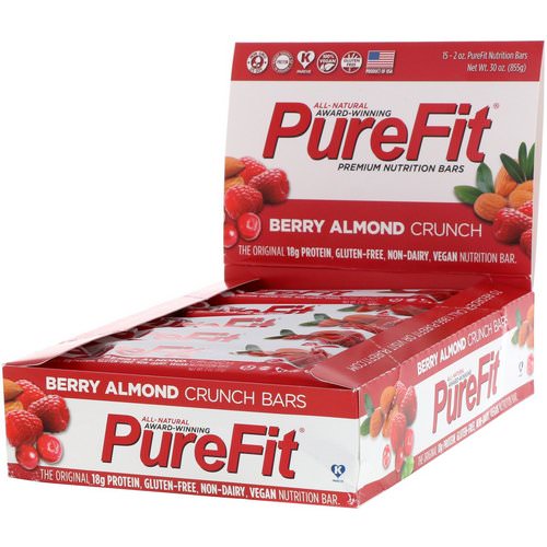 PureFit Bars, Premium Nutrition Bars, Berry Almond Crunch, 15 Bars, 2 oz (57 g) Each Review