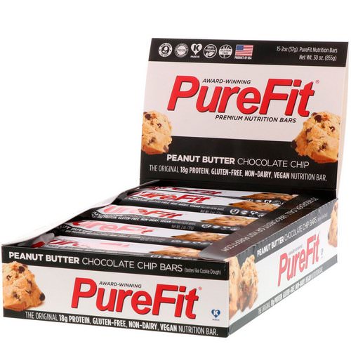 PureFit Bars, Premium Nutrition Bars, Peanut Butter Chocolate Chip, 15 Bars, 2 oz (57 g) Each Review