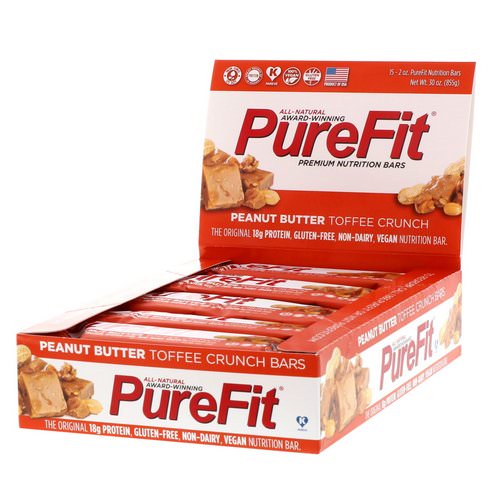 PureFit Bars, Premium Nutrition Bars, Peanut Butter Toffee Crunch, 15 Bars, 2 oz (57 g) Each Review