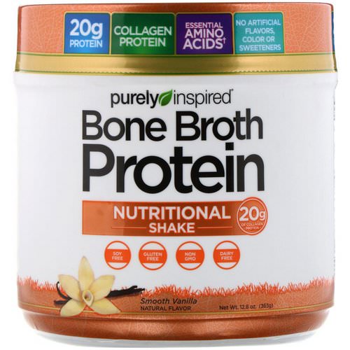 Purely Inspired, Bone Broth Protein Nutritional Shake, Smooth Vanilla, 12.8 oz (363 g) Review