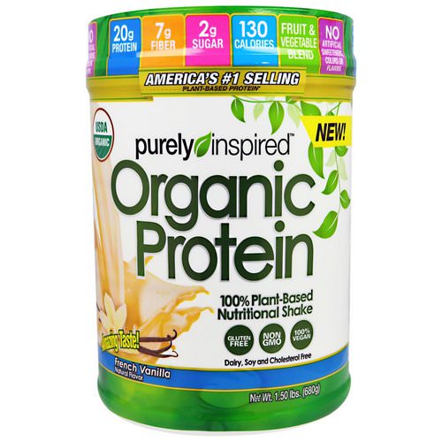 Purely Inspired, Organic Protein, 100% Plant-Based Nutritional Shake, French Vanilla, 1.50 lbs (680 g) Review
