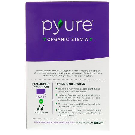 Stevia, Sweeteners, Honey: Pyure, Organic Stevia Granular Sweetener Packets, 80 Count, 2.82 oz (80 g)
