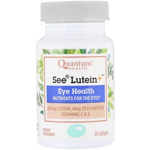 Quantum Health, See Lutein+, Eye Health, 30 Softgels Review