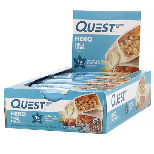Quest Nutrition, Hero Protein Bar, Vanilla Caramel, 10 Bars, 2.12 oz (60 g) Each Review