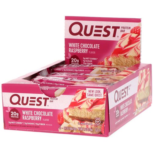 Quest Nutrition, Protein Bar, White Chocolate Raspberry, 12 Bars, 2.12 oz (60 g) Each Review
